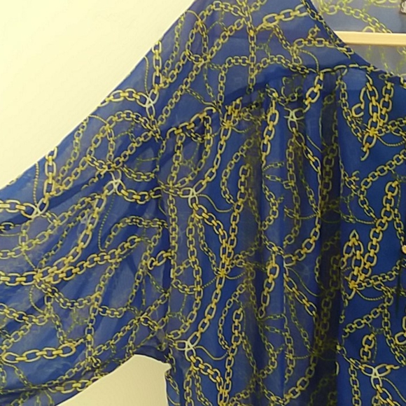 COPY - NWT Jennifer Lopez flowy sheer blouse 3/4 sleeve - Picture 4 of 13